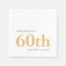 Moderne aangepaste tekst zwarte gouden 60e naam Da Servet