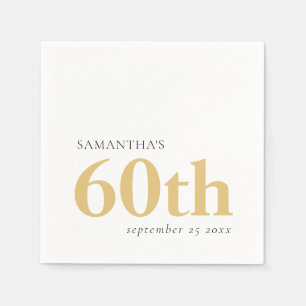Moderne aangepaste tekst zwarte gouden 60e naam Da Servet