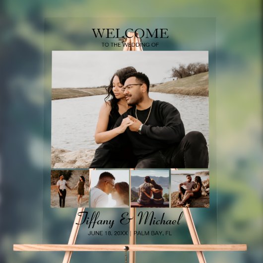 Moderne aangepaste trouwfoto's acryl bord (Neutraal)