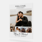 Moderne aangepaste trouwfoto's acryl bord (Hoek)