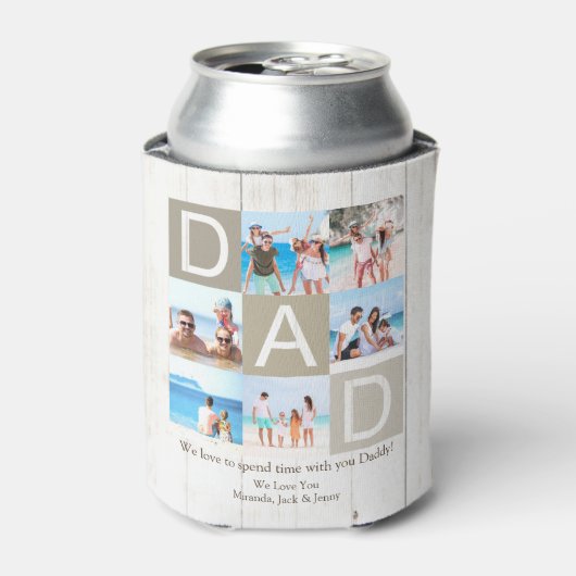 Moderne aangepaste Vaderdag foto Blikjeskoeler (Blikje Voorkant)