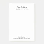 Moderne Aangepaste Van Bureaublad Naam Contactgege Post-it® Notes (Voorkant)