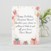 Moderne aangepaste verjaardag Kaart gepersonalisee (Staand voorkant)