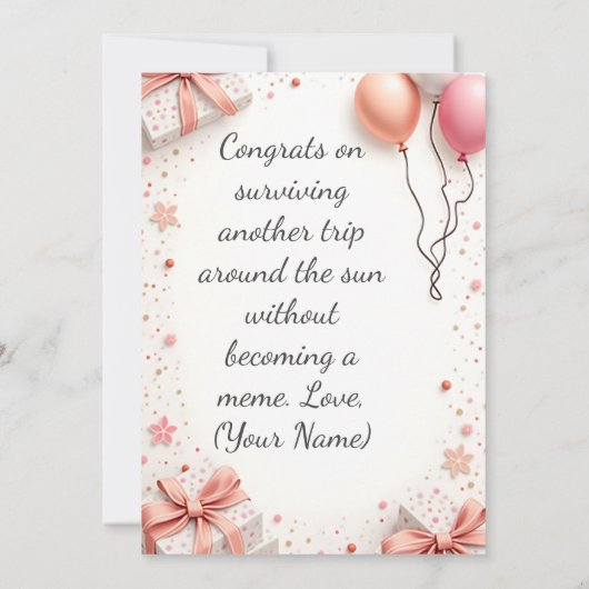 Moderne aangepaste verjaardag Kaart gepersonalisee (Achterkant)