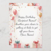 Moderne aangepaste verjaardag Kaart gepersonalisee (Voorkant / Achterkant)