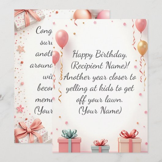 Moderne aangepaste verjaardag Kaart gepersonalisee (Voorkant / Achterkant)