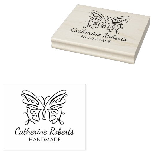 Moderne, aangepaste vlinderhandleiding groot rubberstempel (Gestempeld)
