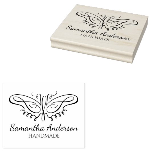 Moderne, aangepaste vlinderhandleiding groot rubberstempel (Gestempeld)