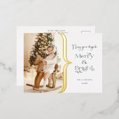 Moderne aangepaste vrolijke & heldere typografie f folie feestdagen briefkaart (Voorkant / Achterkant)