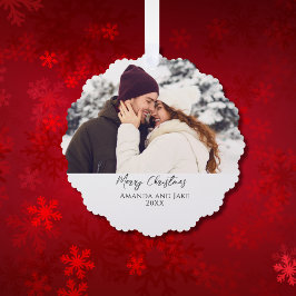 Moderne aangepaste vrolijke kerstfoto ornament kaart