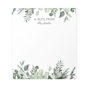 Moderne aangepaste Waterverf Eucalyptus Greenery Notitieblok