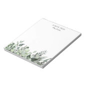 Moderne aangepaste Waterverf Eucalyptus Greenery Notitieblok (Linkerzijde)