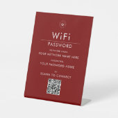 Moderne Aangepaste Wi-Fi QR Code Sign met Business Reclamebord Met Voetstuk (Voorkant)