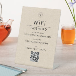 Moderne Aangepaste Wi-Fi QR Code Sign met Business Reclamebord Met Voetstuk