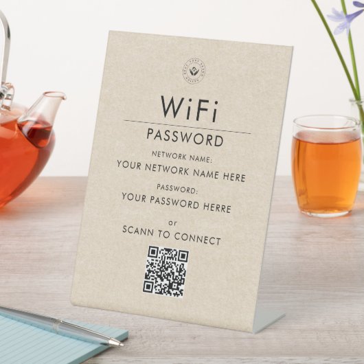 Moderne Aangepaste Wi-Fi QR Code Sign met Business Reclamebord Met Voetstuk (Insitu)