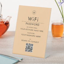 Moderne Aangepaste Wi-Fi QR Code Sign met Business