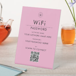 Moderne Aangepaste Wi-Fi QR Code Sign met Business Reclamebord Met Voetstuk