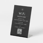 Moderne Aangepaste Wi-Fi QR Code Sign met Business Reclamebord Met Voetstuk (Voorkant)
