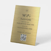 Moderne Aangepaste Wi-Fi QR Code Sign met Business Reclamebord Met Voetstuk (Voorkant)
