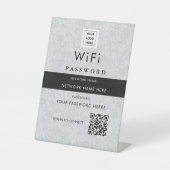 Moderne Aangepaste Wi-Fi QR Code Sign met Business Reclamebord Met Voetstuk (Voorkant)