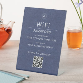Moderne Aangepaste Wi-Fi QR Code Sign met Business Reclamebord Met Voetstuk