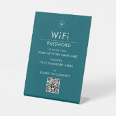 Moderne Aangepaste Wi-Fi QR Code Sign met Business Reclamebord Met Voetstuk (Voorkant)