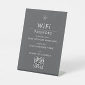 Moderne Aangepaste Wi-Fi QR Code Sign met Business Reclamebord Met Voetstuk (Voorkant)