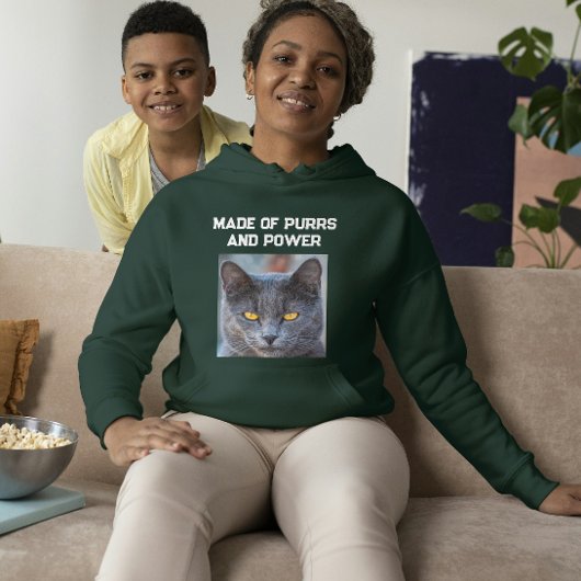 Moderne Aangepaste Wilde Kat Tekst Cute Diep Woud Hoodie