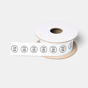 Moderne aangepaste winkel logo toevoegen satijnen lint