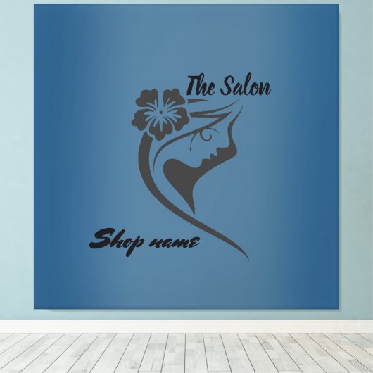 Moderne aangepaste winkelnaam voor de salonbehande canvas afdruk (Insitu (Houten vloer))