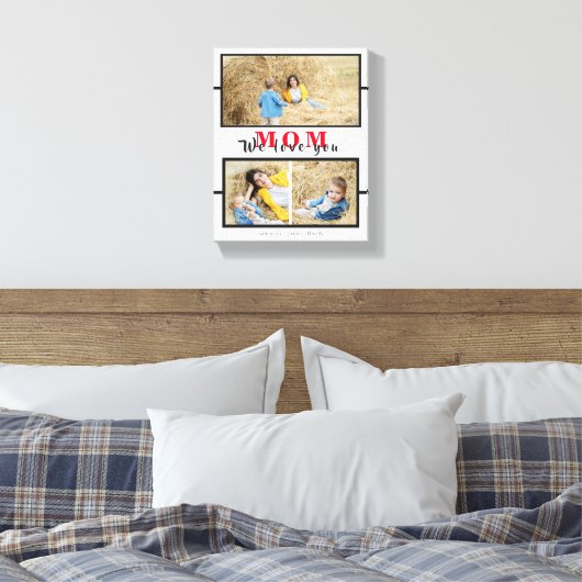 Moderne Aangepaste Witte Liefde voor je moeder Fot Canvas Afdruk (Insitu (Slaapkamer))