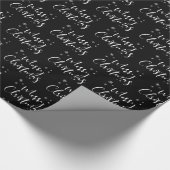 Moderne, aangepaste witte zwarte boom, prettige ke cadeaupapier (Hoek)