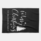 Moderne, aangepaste witte zwarte boom, prettige ke theedoek (Horizontaal)