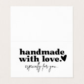 Moderne, aangepaste zwart-withandleiding met liefd visitekaartje (Buitenkant ongevouwen)