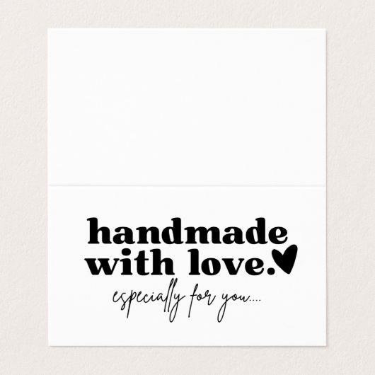 Moderne, aangepaste zwart-withandleiding met liefd visitekaartje (Buitenkant ongevouwen)