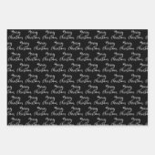 Moderne, aangepaste zwarte blauwboom, pretkerst inpakpapier vel (Voorkant 2)