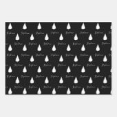 Moderne, aangepaste zwarte blauwboom, pretkerst inpakpapier vel (Voorkant)