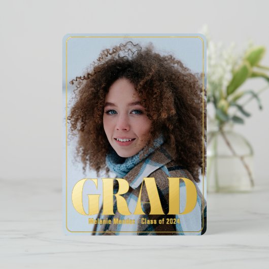 Moderne aankondiging & afstudeerfeest uitnodiging (Staand Voorkant)