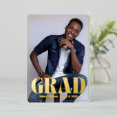 Moderne aankondiging & afstudeerfeest uitnodiging (Staand Voorkant)