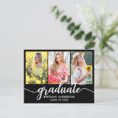Moderne aankondiging Afstuderen 3 Foto Briefkaart (Staand voorkant)