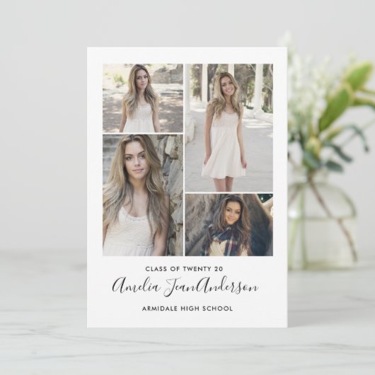 Moderne aankondiging afstuderen foto (Staand voorkant)