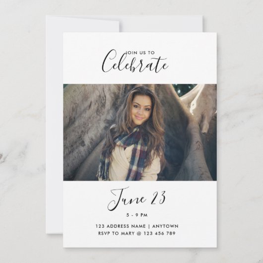 Moderne aankondiging afstuderen foto (Achterkant)