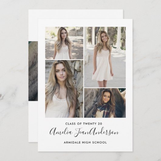 Moderne aankondiging afstuderen foto (Voorkant / Achterkant)