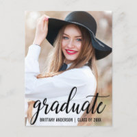 Moderne aankondiging foto Afstuderen - Blank achte