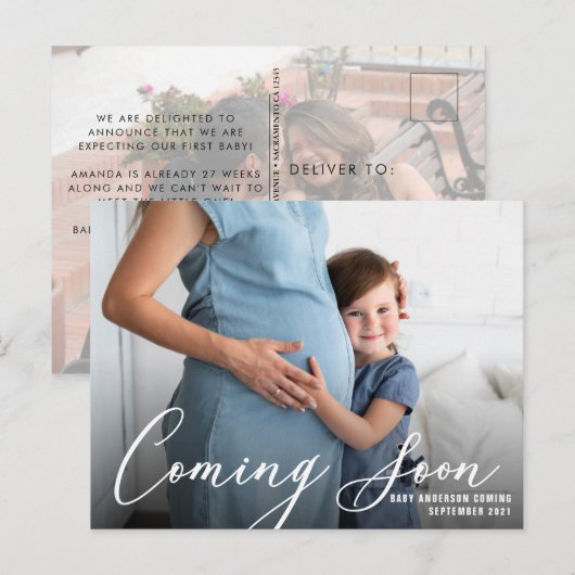 Moderne aankondiging foto's briefkaart (Voorkant / Achterkant)