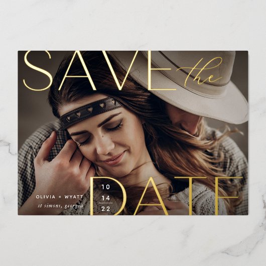 Moderne aankondiging | Horizontale foto Save The D (Voorkant)