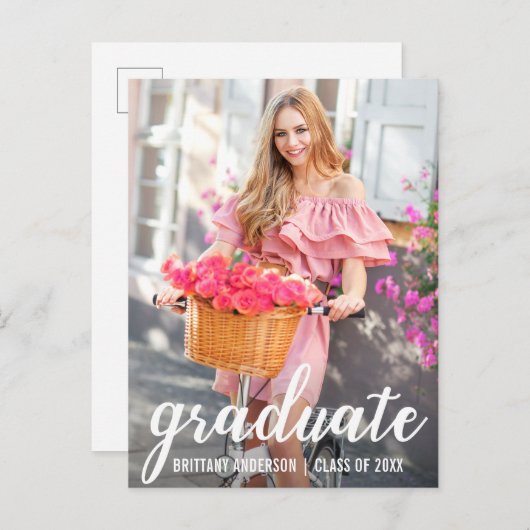 Moderne aankondiging van Afstuderen (blanco achte Briefkaart (Voorkant / Achterkant)