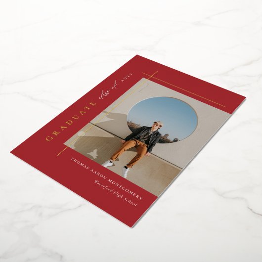 Moderne aankondiging van Afstuderen foto-Folie (Gedraaid)