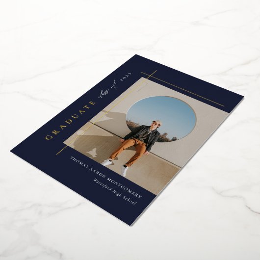 Moderne aankondiging van Afstuderen foto-Folie (Gedraaid)