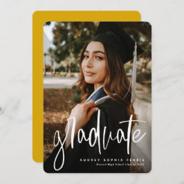 Moderne aankondiging van afstuderen goudfoto-afstu